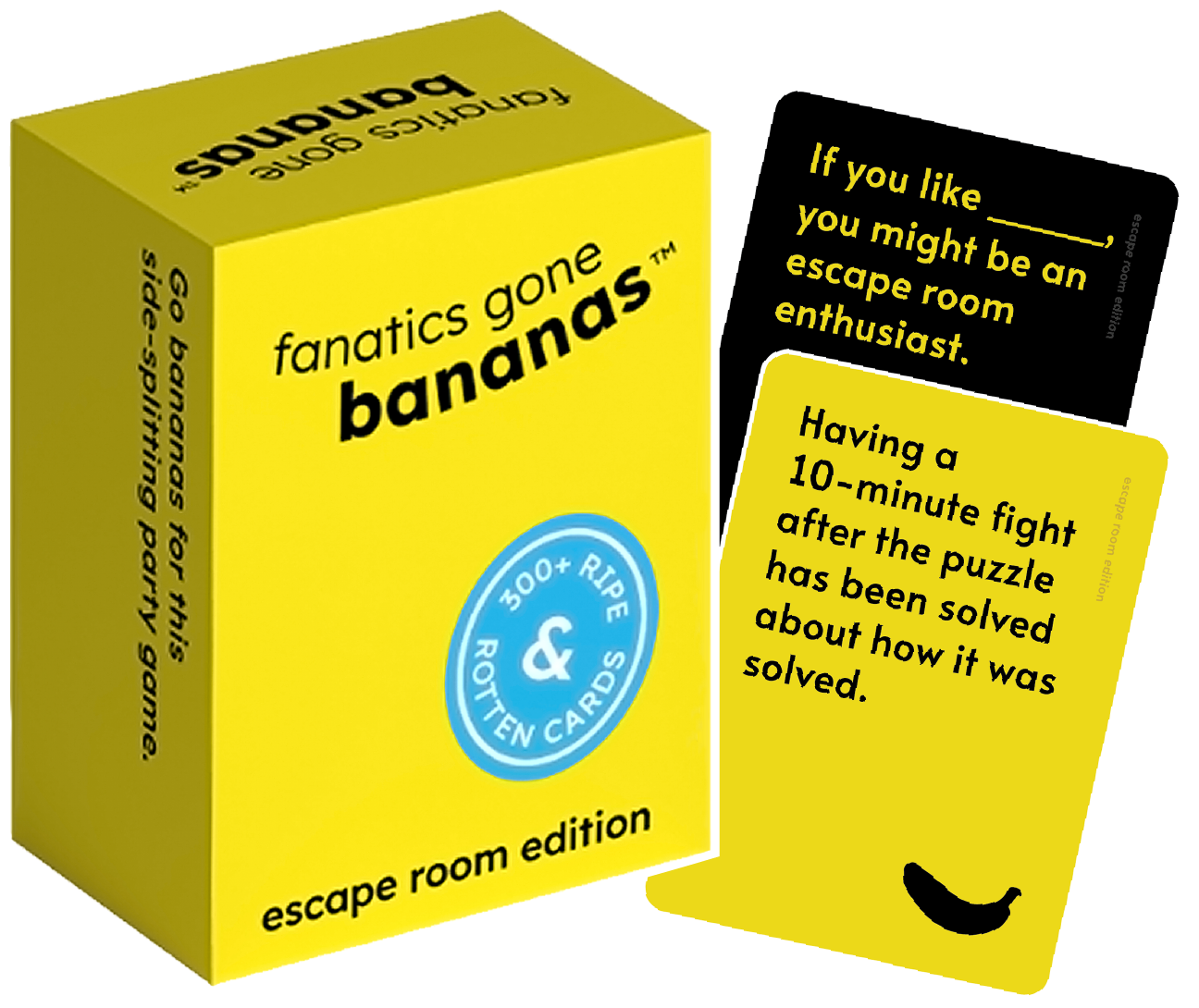 An illustration of the Fanatics Gone Bananas box with example cards.