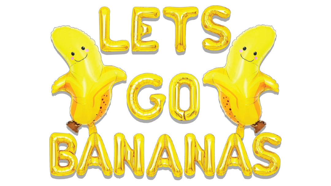 A banner made up of banana balloons.