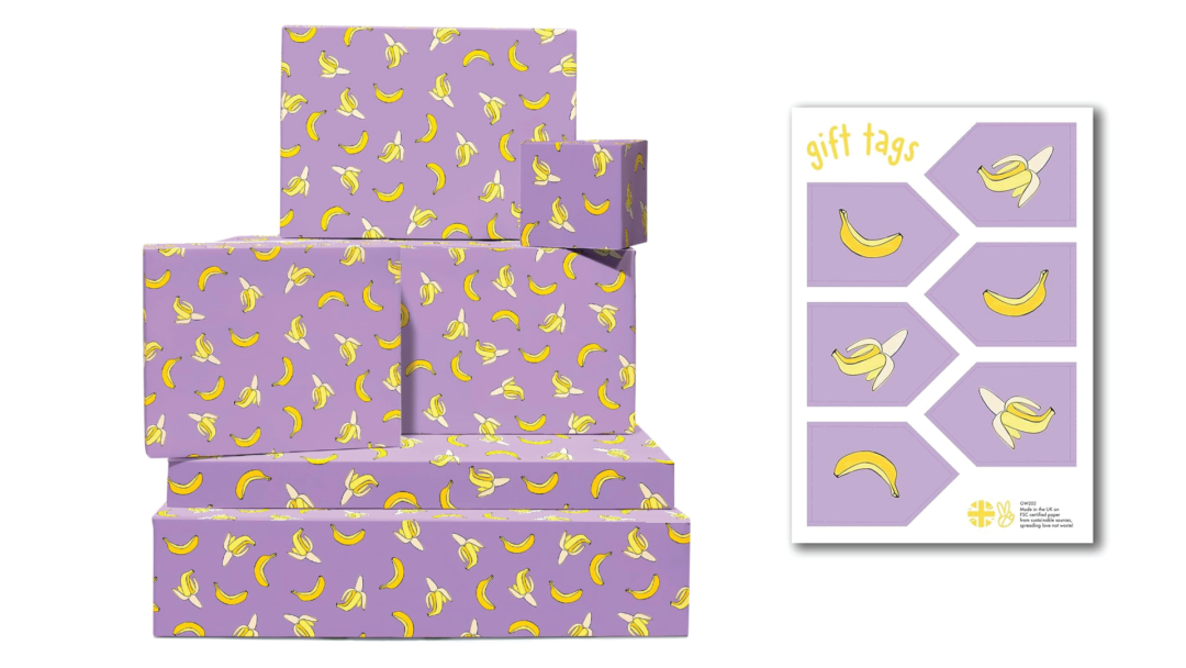 Banana patterned wrapping paper.